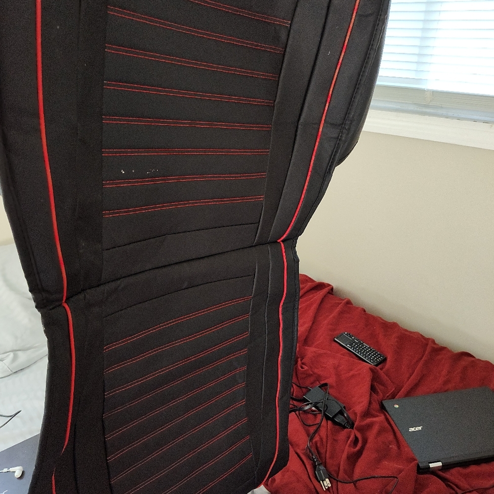 Car Seat Cover Black With Red Lining Leather